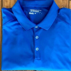 Nike Men's Dry Fit Tour Performance Blue Golf Shirt Dadcore Short Sleeve XL